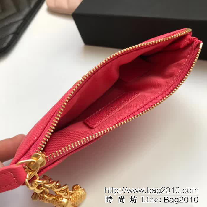 CHANEL香奈兒 頂級原單 18年早春新款系列 零錢包 顆粒壓花牛皮 神廟貓頭鷹吊墜 82365  DJC3104